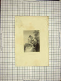 Original Old Antique Print Corbaux Edwards Engraving Beautiful Young Ladies