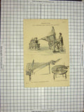 Original Old Antique Print Ing Machine Young Type Composer Mitchell 18th