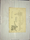 Original Old Antique Print Weaving Machine Dressing Longitudinal Machinery 19th
