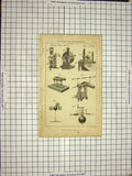 Original Old Antique Print 1809 Electrical Apparatus Plate Machine Conductor