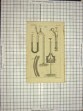 Original Old Antique Print Pumps Instruments Diagrams 20th Century