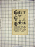 Original Old Antique Print Pistons Plaster Instruments Diagrams Jefferys 20th
