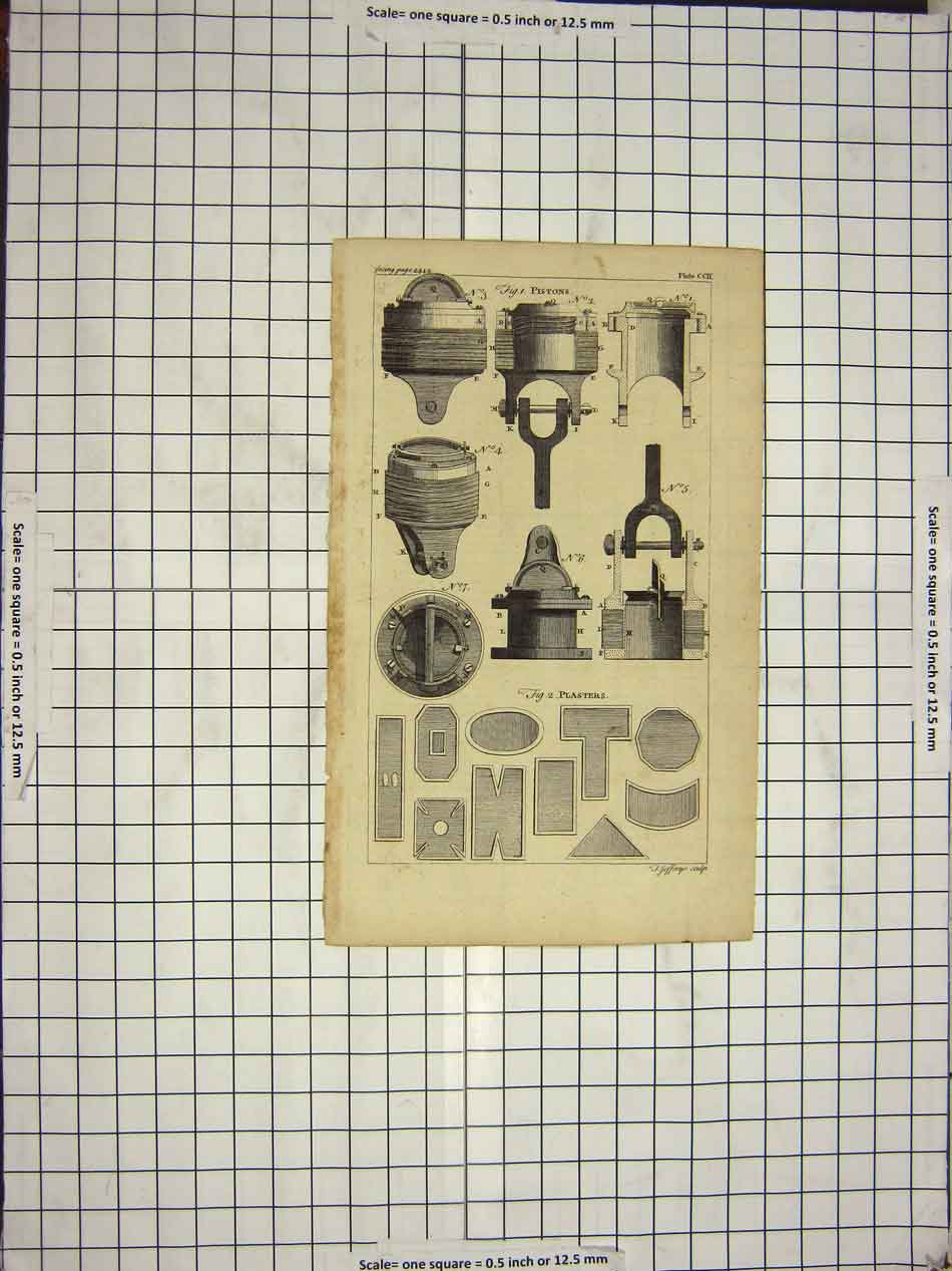 Original Old Antique Print Pistons Plaster Instruments Diagrams Jefferys 20th