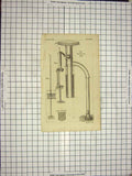 Original Old Antique Print Mercurial Pump Purpure Instruments 20th Century