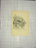 Original Old Antique Print View West Street Rye Houses Architecture