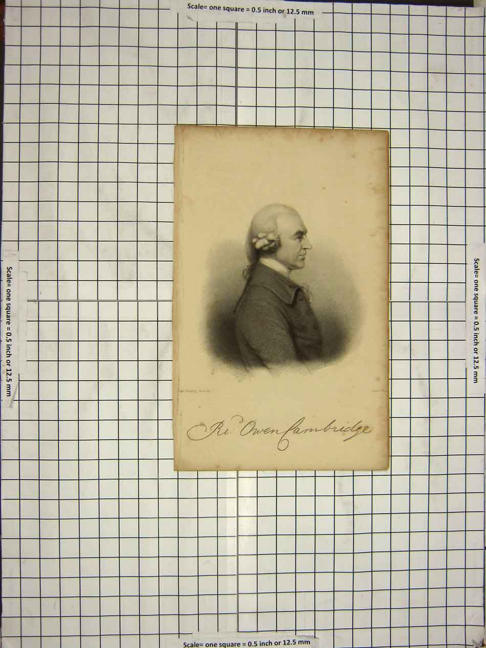 Original Old Antique Print Portrait Owen Cambridge Humphry