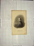 Original Old Antique Print 1836 Portrait Lord Holland Beauclirk Bellin 19th