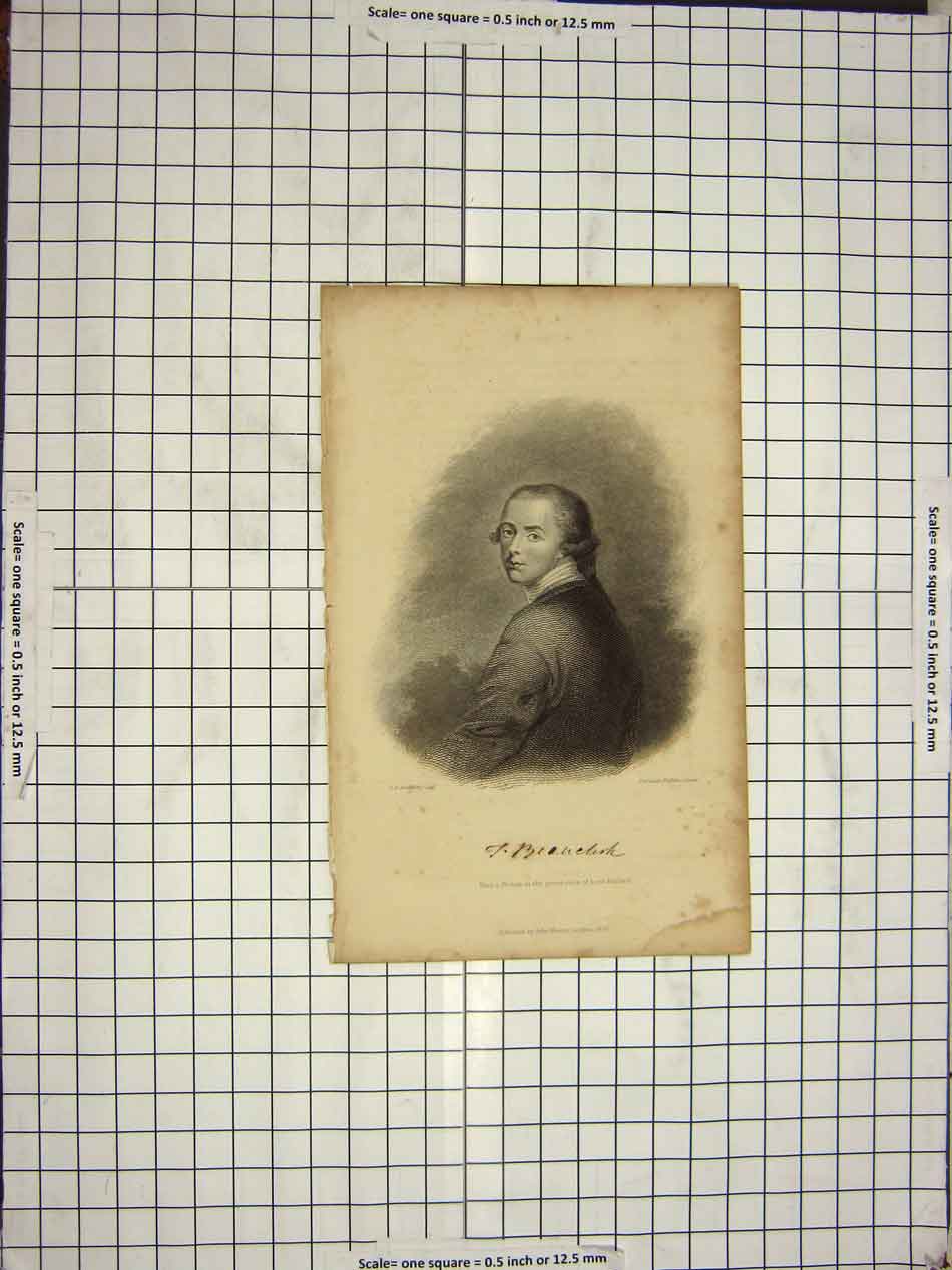 Original Old Antique Print 1836 Portrait Lord Holland Beauclirk Bellin 19th
