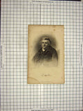 Original Old Antique Print 1836 Portrait Warton Reyns Scriven 19th Century