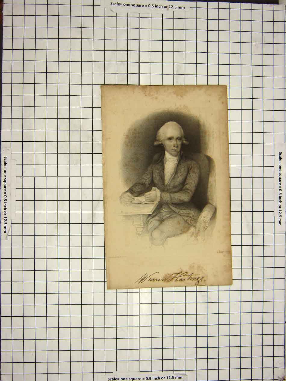 Original Old Antique Print Portrait Hastings Humphry Finden