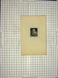 Original Old Antique Print Portrait Man Fur Coat