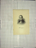 Original Old Antique Print Portrait Halifax Man Roffe Engraving