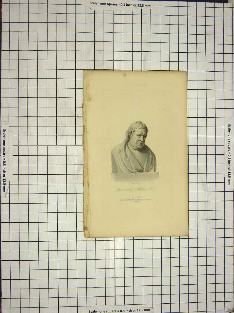 Original Old Antique Print 1835 Bust Johnson Finden Engraving John Murray 19th