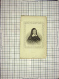 Original Old Antique Print Portrait Milton Man Tallis Engraving