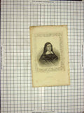 Original Old Antique Print Ref.872 Portrait Milton Man Tallis Engraving