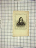 Original Old Antique Print Portrait Milton Engraving Tallis