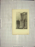 Old Antique Print Bartlett Payne Engraving Architecture Town Hall Ghent