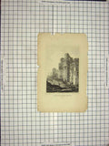 Original Old Antique Print View Herstmonceux Castle Sussex England Tomble