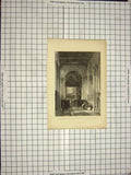 Old Antique Print Allom Lowry Engraving Stow Church Lincolnshire England