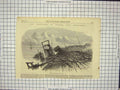 Original Old Antique Print 1866 Hurricane Nassau Providence Ship Wrecks Quay