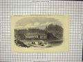 Original Old Antique Print View Whyack Village Vancouver Island Canada Camp