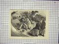 Original Old Antique Print Pleasures Yachting Passegers Stormy Sea