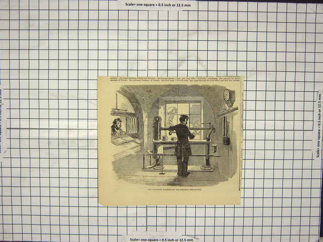 Original Old Antique Print Weighing Machine General Post Office