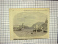 Original Old Antique Print 1865 Regatta Danube Buda-Pesth Emperor Austria Ships