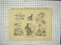 Original Old Antique Print Scene Deer Stalking Montana Hunting Sport Stag