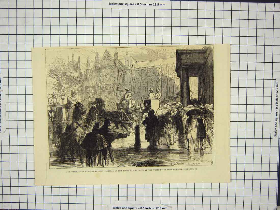 Old Antique Print Westminster Election Judge Sheriffs Westminster Session
