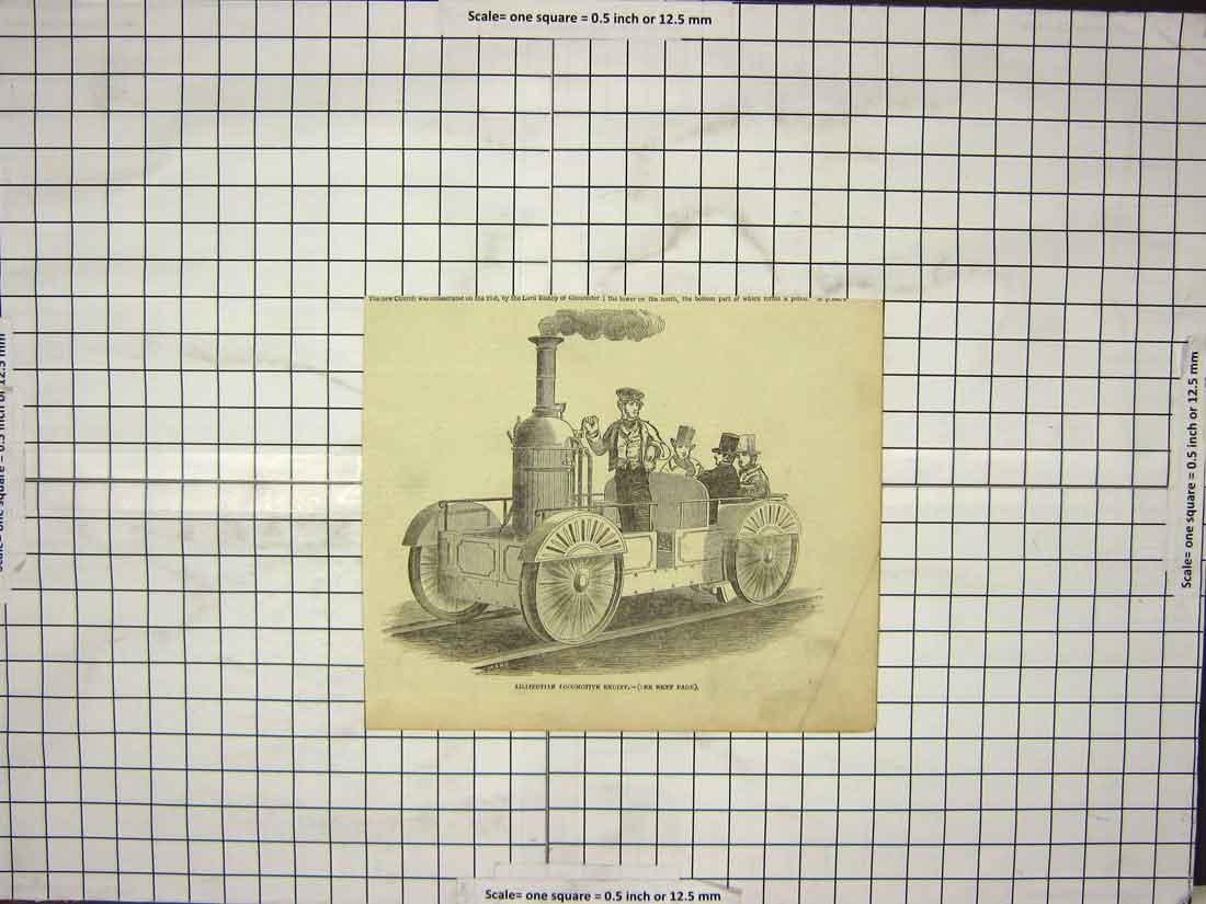 Original Old Antique Print Lilliputian Locomotive Engine Train Railway