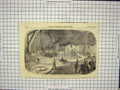 Original Old Antique Print 1866 Launch City Exeter Life-Boat England Victorian