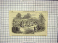 Old Antique Print 1846 Scene Cutting Sod Sheffield Lincolnshire Railway 19th