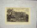 Original Old Antique Print Newby Hall Lady Mary Vyner Yorkshire England