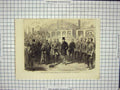 Original Old Antique Print Lord Mayor Dublin City Keys Lord Lieutnant Ireland