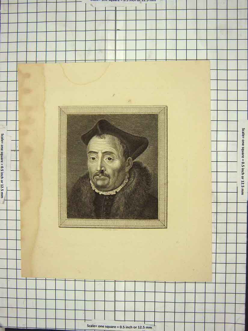 Original Old Antique Print Portrait Man Holloway Engraving