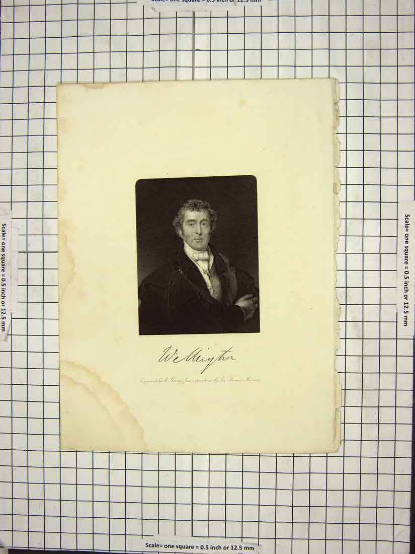 Original Old Antique Print Portrait Wellington Thomas Lawrence