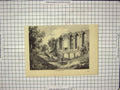 Original Old Antique Print Ruins Great Hall Kenilworth England Architecture