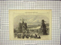 Original Old Antique Print 1866 Queen Wolverhampton Triumphal Arch Coal Railway