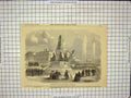 Original Old Antique Print 1856 Inauguration Wellington Memorial Manchester