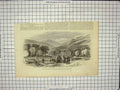 Original Old Antique Print Majesty Queen Derricunihy River Boats Mountains