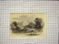 Original Old Antique Print Lismore Castle Ireland Prince Arthur River Bridge