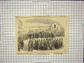 Original Old Antique Print 1846 Funeral Colonel Swales Garrison Portsmouth 19th