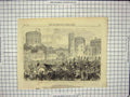 Original Old Antique Print 1866 Marriage Princess Helena Windsor Castle London