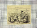 Original Old Antique Print Strike South Wales Coal Famine Merthyr Mining 19th