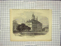 Original Old Antique Print Admiral Superintendent'S Office Woolwich England