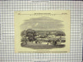 Original Old Antique Print 1849 Part Great Terrace Eton Windsor Castle London