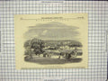 Original Old Antique Print 1849 Windsor Castle Part Great Terrace View Eton