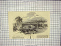 Old Antique Print View Victoria Bridhe Windsor Castle London River Thames