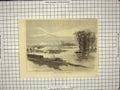 Original Old Antique Print Overflow River Thames London Windsor